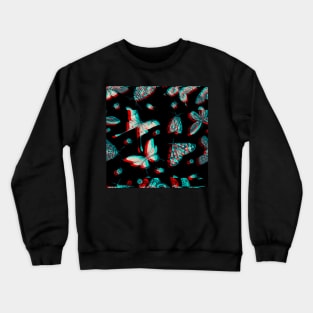 Butterfly Glitch Pattern Crewneck Sweatshirt